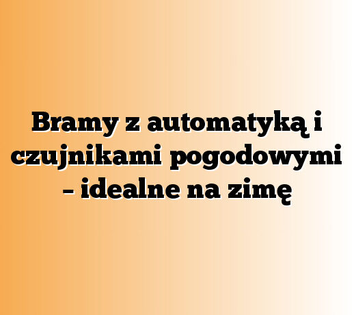 Bramy z automatyką i czujnikami pogodowymi – idealne na zimę