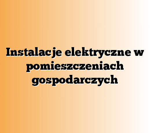 Instalacje elektryczne w pomieszczeniach gospodarczych