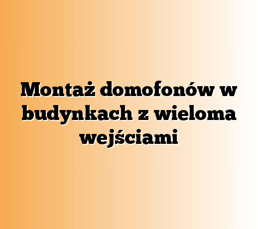 Montaż domofonów w budynkach z wieloma wejściami