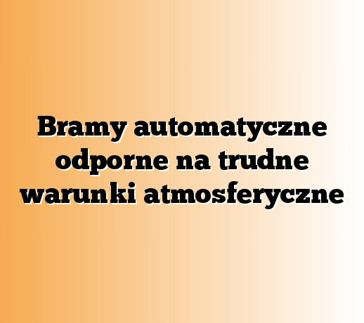 Bramy automatyczne odporne na trudne warunki atmosferyczne