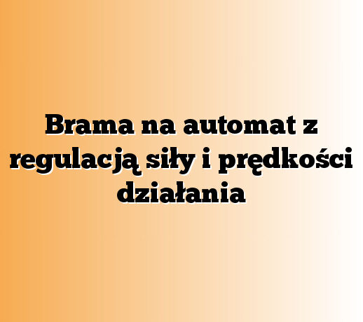 Brama na automat z regulacją siły i prędkości działania