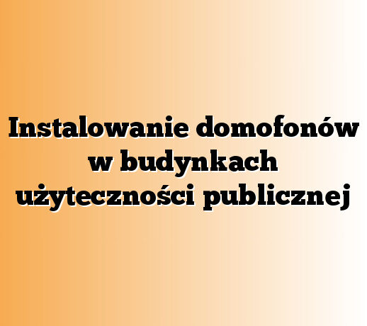 Instalowanie domofonów w budynkach użyteczności publicznej